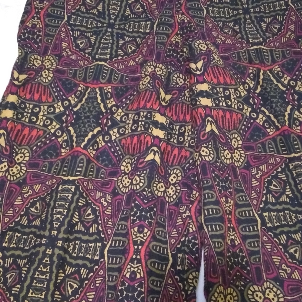 Los Banditos Black Print Overalls w/ Pockets - Picture 3 of 6